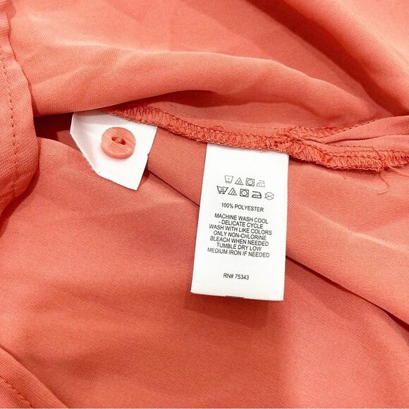 Rachel Zoe Orange Boxy Button Down Blouse - Picture 3 of 4
